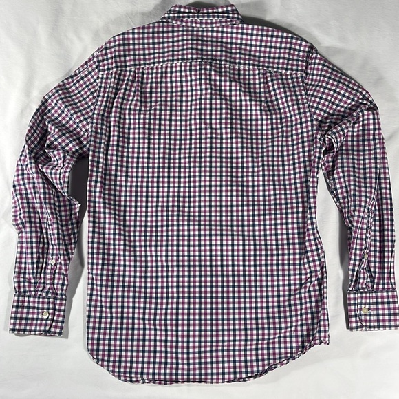 J. Crew mens purple grey gingham check long sleeve button down shirt - size S - Picture 3 of 8